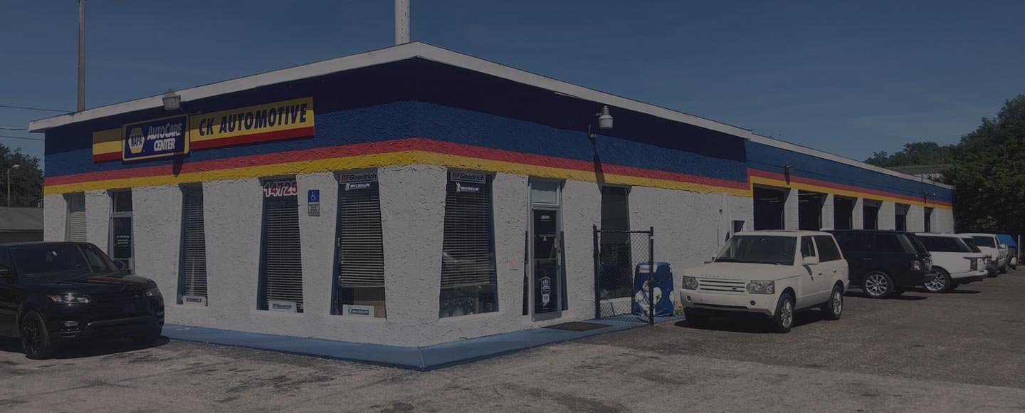 The CK Automotive shop on North Florida Avenue, Tampa, with Range Rovers parked out front